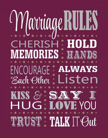 Marriage Rules Black Ornate Wood Framed Art Print with Double Matting by Robinson, Tamara