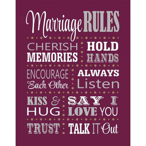 Marriage Rules White Modern Wood Framed Art Print by Robinson, Tamara