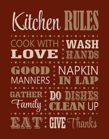 Kitchen Rules Black Ornate Wood Framed Art Print with Double Matting by Robinson, Tamara