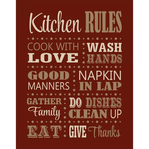 Kitchen Rules White Modern Wood Framed Art Print by Robinson, Tamara