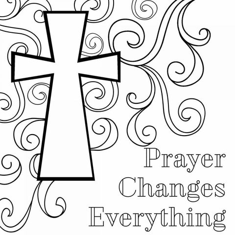 Prayer Changes Everything Sq. Black Modern Wood Framed Art Print by Robinson, Tamara