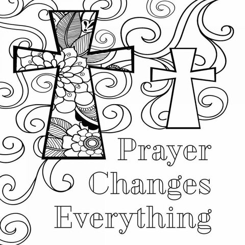 Prayer Changes Everything Sq. II Gold Ornate Wood Framed Art Print with Double Matting by Robinson, Tamara