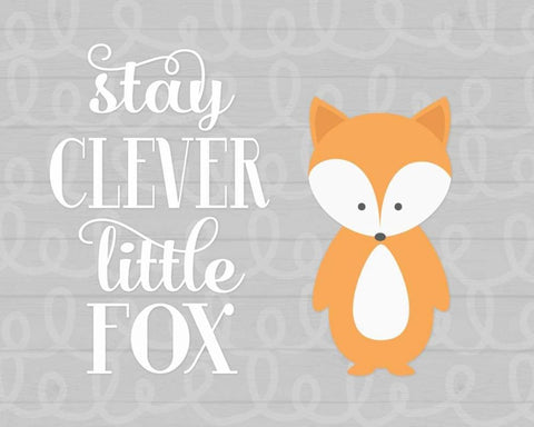 Stay Clever Fox Black Ornate Wood Framed Art Print with Double Matting by Robinson, Tamara