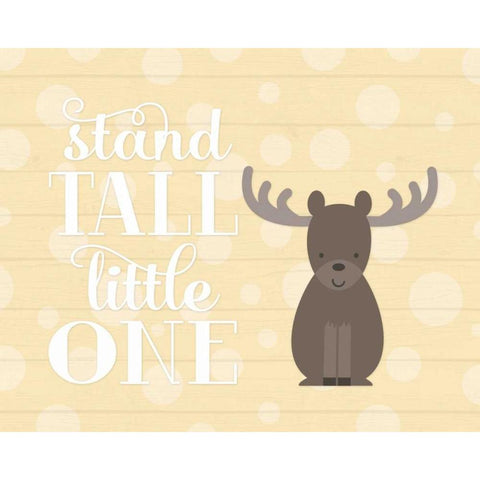 Stand Tall Moose White Modern Wood Framed Art Print by Robinson, Tamara