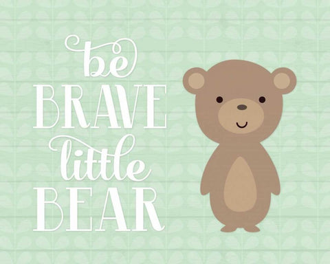 Be Brave Bear Black Ornate Wood Framed Art Print with Double Matting by Robinson, Tamara