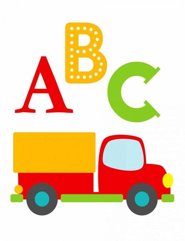 Transportation ABC Black Ornate Wood Framed Art Print with Double Matting by Robinson, Tamara