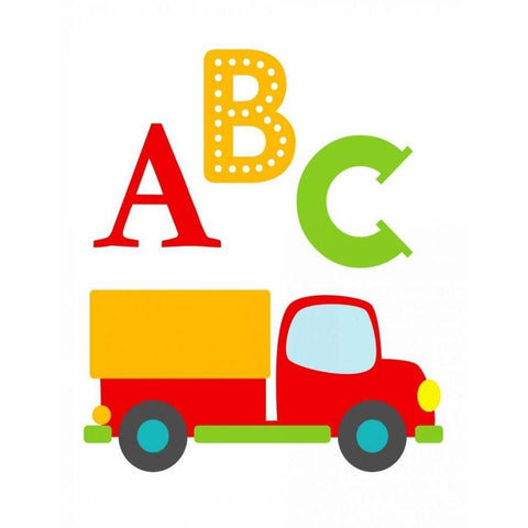 Transportation ABC Black Modern Wood Framed Art Print by Robinson, Tamara