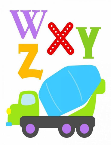 Transportation WXYZ White Modern Wood Framed Art Print with Double Matting by Robinson, Tamara