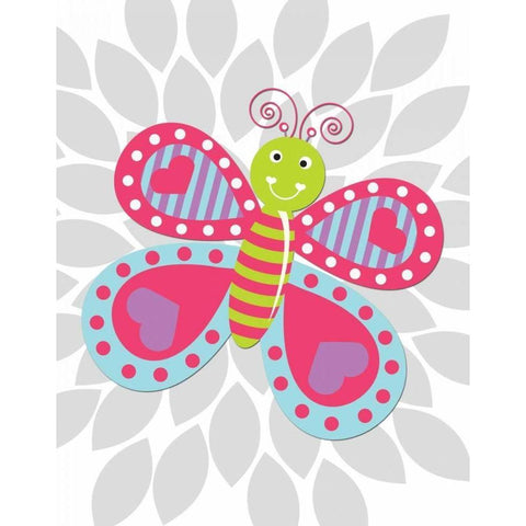 Lovebug Flower I Black Modern Wood Framed Art Print with Double Matting by Robinson, Tamara