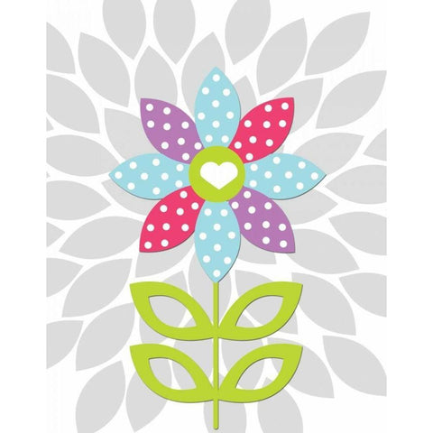 Lovebug Flower II White Modern Wood Framed Art Print by Robinson, Tamara