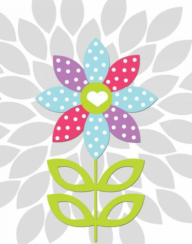 Lovebug Flower II White Modern Wood Framed Art Print with Double Matting by Robinson, Tamara