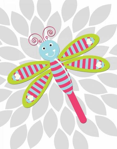 Lovebug Flower III White Modern Wood Framed Art Print with Double Matting by Robinson, Tamara