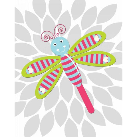 Lovebug Flower III Black Modern Wood Framed Art Print by Robinson, Tamara