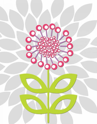 Lovebug Flower IV White Modern Wood Framed Art Print with Double Matting by Robinson, Tamara