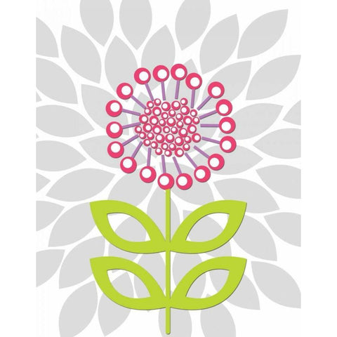 Lovebug Flower IV White Modern Wood Framed Art Print by Robinson, Tamara