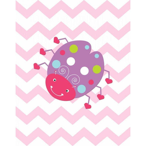 Chevron Lovebug I White Modern Wood Framed Art Print by Robinson, Tamara