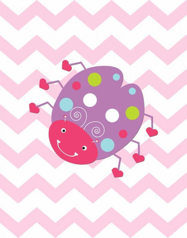 Chevron Lovebug I White Modern Wood Framed Art Print with Double Matting by Robinson, Tamara