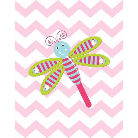 Chevron Lovebug II Gold Ornate Wood Framed Art Print with Double Matting by Robinson, Tamara