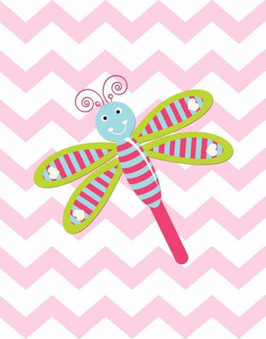 Chevron Lovebug II White Modern Wood Framed Art Print with Double Matting by Robinson, Tamara