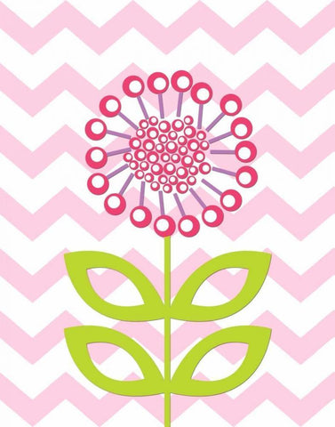 Chevron Lovebug III White Modern Wood Framed Art Print with Double Matting by Robinson, Tamara