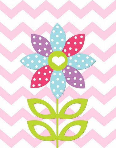 Chevron Lovebug V White Modern Wood Framed Art Print with Double Matting by Robinson, Tamara