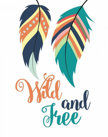 Wild and Free White Modern Wood Framed Art Print with Double Matting by Robinson, Tamara