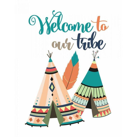 Welcome to Our Tribe Black Modern Wood Framed Art Print by Robinson, Tamara