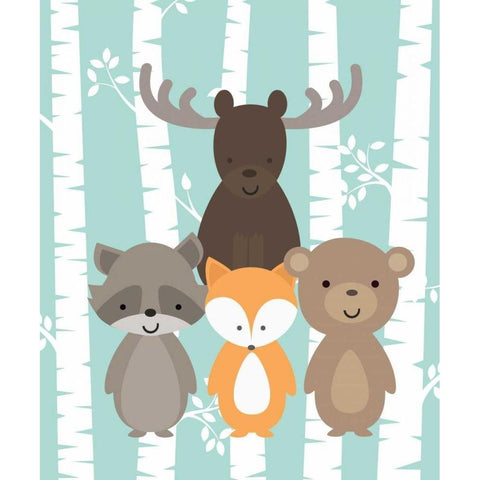 Woodland White Modern Wood Framed Art Print by Robinson, Tamara