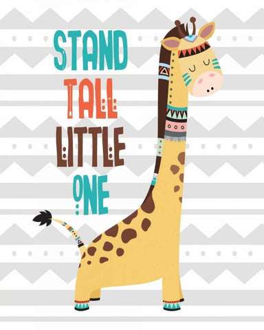 Tribal Giraffe Black Ornate Wood Framed Art Print with Double Matting by Robinson, Tamara