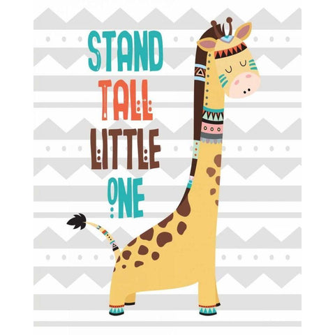 Tribal Giraffe White Modern Wood Framed Art Print by Robinson, Tamara