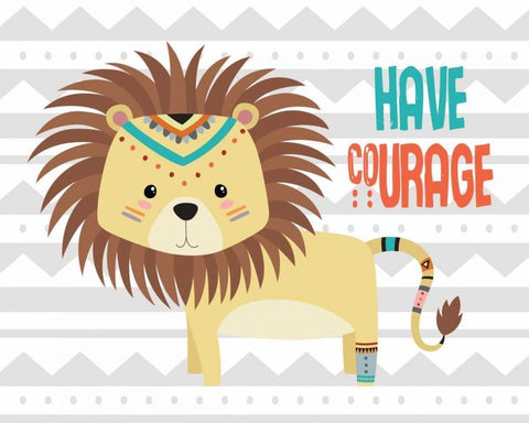 Tribal Lion Black Ornate Wood Framed Art Print with Double Matting by Robinson, Tamara