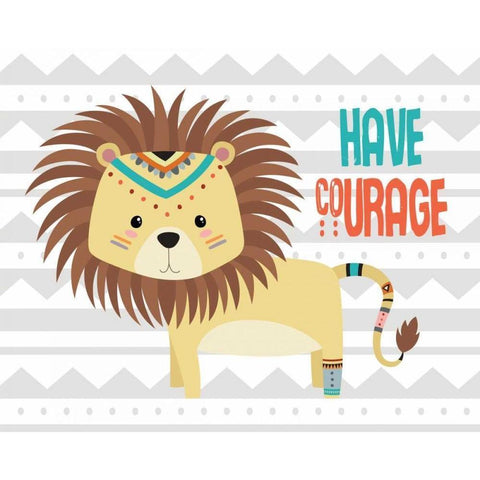 Tribal Lion Black Modern Wood Framed Art Print with Double Matting by Robinson, Tamara