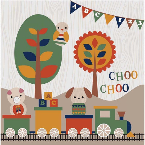 Toy Box Train Gold Ornate Wood Framed Art Print with Double Matting by Robinson, Tamara