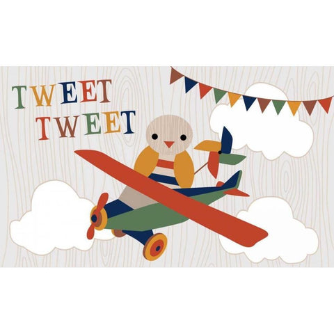 Toy Box Airplane White Modern Wood Framed Art Print by Robinson, Tamara