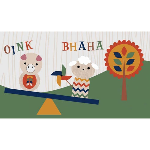 Toy Box Playground II Black Modern Wood Framed Art Print with Double Matting by Robinson, Tamara