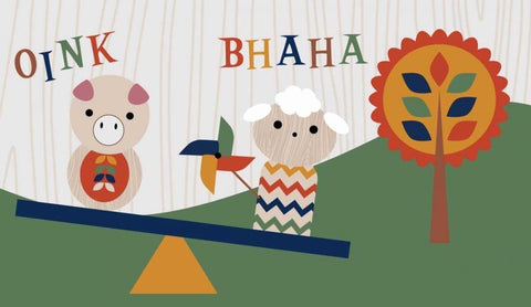 Toy Box Playground II White Modern Wood Framed Art Print with Double Matting by Robinson, Tamara