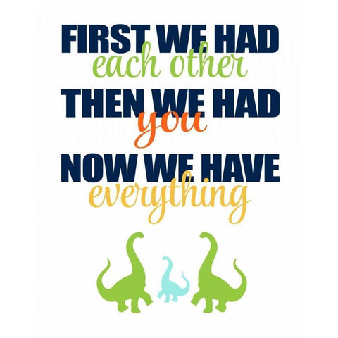 Dinosaur Family Black Modern Wood Framed Art Print by Robinson, Tamara