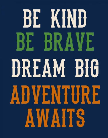 Be Brave on Navy White Modern Wood Framed Art Print with Double Matting by Robinson, Tamara