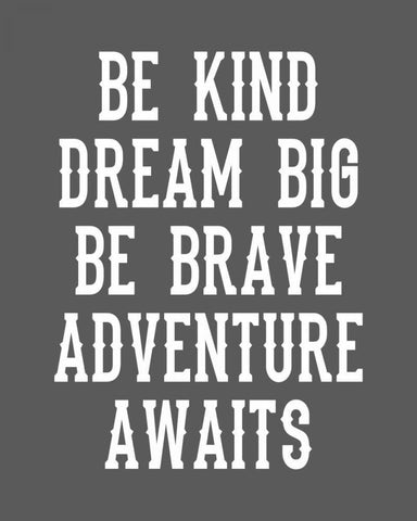 Be Brave on Grey Black Ornate Wood Framed Art Print with Double Matting by Robinson, Tamara