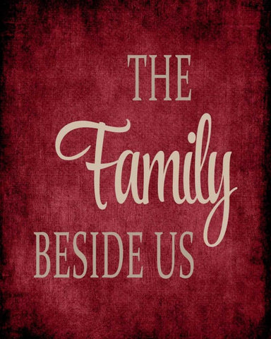 The Family Beside Us - Red Black Ornate Wood Framed Art Print with Double Matting by Robinson, Tamara