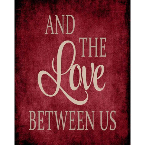 The Love Between Us - Red White Modern Wood Framed Art Print by Robinson, Tamara