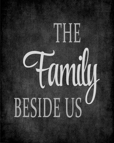 The Family Beside Us - Grey White Modern Wood Framed Art Print with Double Matting by Robinson, Tamara