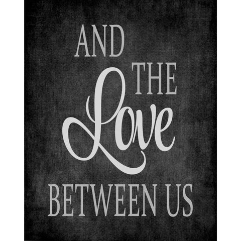 The Love Between Us - Grey Black Modern Wood Framed Art Print with Double Matting by Robinson, Tamara