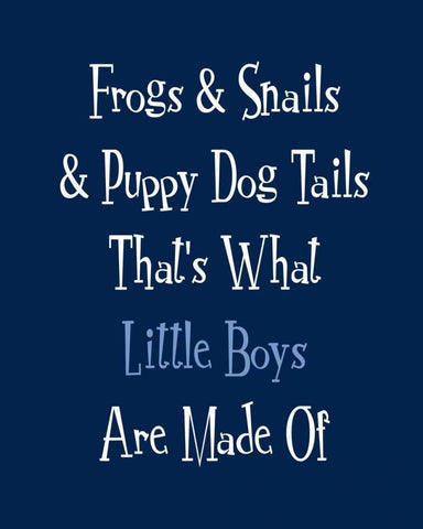 Frogs and Snails and Puppy Dog Tails White Modern Wood Framed Art Print with Double Matting by Robinson, Tamara