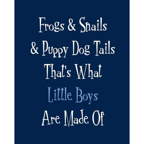 Frogs and Snails and Puppy Dog Tails White Modern Wood Framed Art Print by Robinson, Tamara