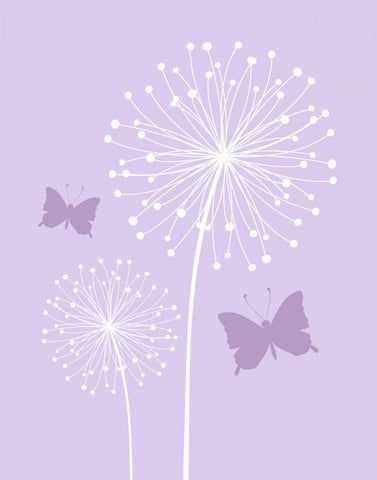 Butterfly Dandelion White Modern Wood Framed Art Print with Double Matting by Robinson, Tamara