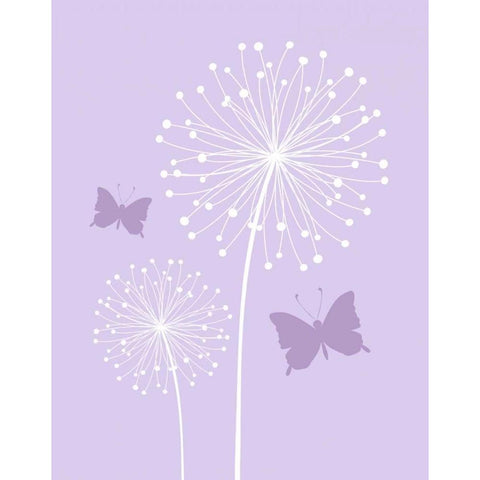 Butterfly Dandelion Black Modern Wood Framed Art Print with Double Matting by Robinson, Tamara