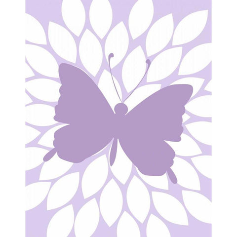 Butterfly Flower White Modern Wood Framed Art Print by Robinson, Tamara