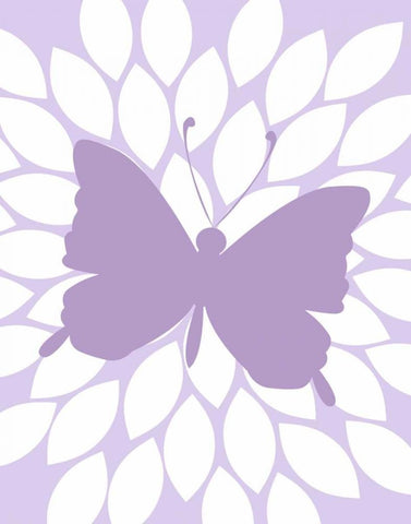 Butterfly Flower White Modern Wood Framed Art Print with Double Matting by Robinson, Tamara