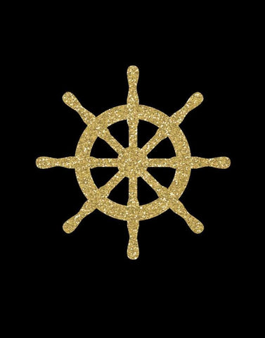 Glitter Wheel Black Ornate Wood Framed Art Print with Double Matting by Robinson, Tamara